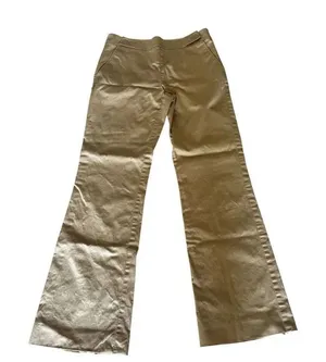 Tory Burch khaki beige pants straight leg mid rise casual work SZ 6 #2419 thumbnail 1