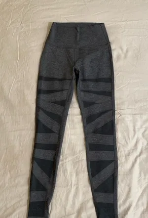 Lululemon High Rise Grey Mesh Striped Wunder Train 28” Leggings thumbnail 1