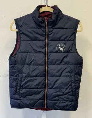 IKKS Reversible Puffer Vest Navy Blue Burgundy Flying Without Wings B-003 Womens thumbnail 1