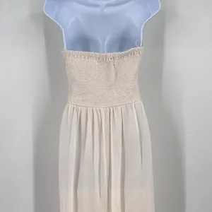 Lulus A‎ Star is Born Cream Strapless Maxi Dress Beaded Embellished Medium thumbnail 6
