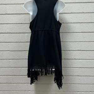 Wet Seal Y2K Festival Black Fringe Vest size M thumbnail 6
