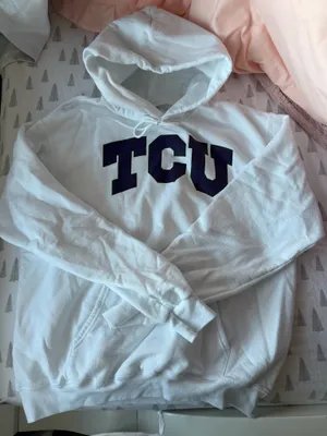 TCU white hoodie Size L thumbnail 1
