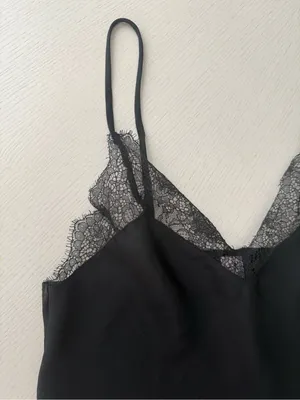 Victoria's Secret Y2K Black Lace Trim Silk-Feel Camisole thumbnail 2