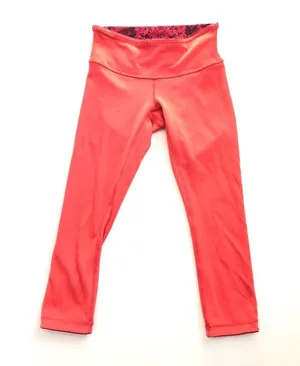 Lululemon Wunder Under Crop III *Reversible Cranberry / Alarming Sz 4 thumbnail 7