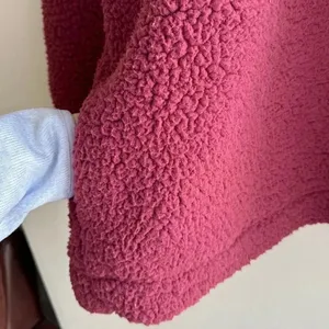 Aerie Dream Sherpa Quarter Zip Sweatshirt, Cherry Pink/Hot Pink, Size Medium thumbnail 13