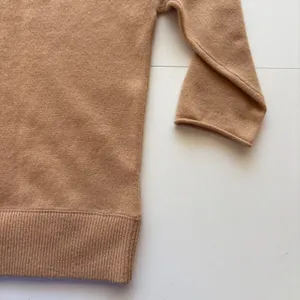 Cris Cashmere Sweater Womens Small Tan‎ Boatneck 3/4 Sleeve 100% Cashmere thumbnail 9