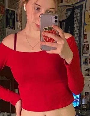 red crop long sleeve Blue thumbnail 1