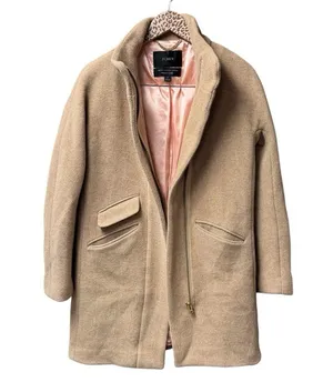 J. Crew Cocoon Coat Italian Stadium-Cloth Wool Blend Nello Gori Beige 2 thumbnail 3