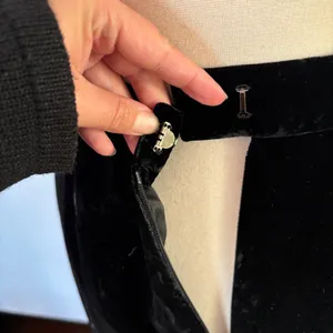 I.B. Diffusion Vintage 1990 Black Velvet Midi Sheath Skirt thumbnail 7