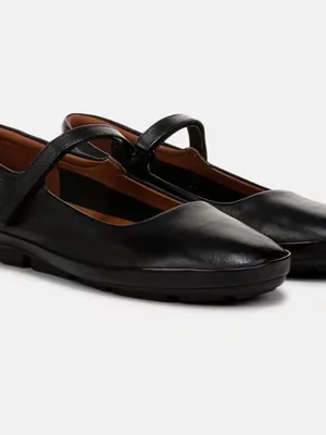 Naturalizer Black Leather Behold Mary Jane Flats with Cross Strap Knot thumbnail 7