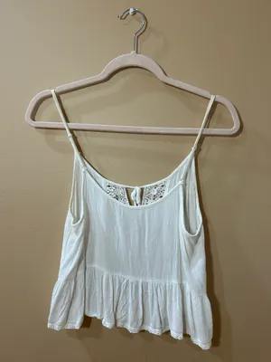 Forever 21 White Flowy Tank Top thumbnail 2