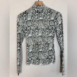 AFRM Revolve Zadie Semi Sheer Mesh Snakeskin Snake Print Long Sleeve Top Small thumbnail 7