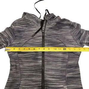 Lululemon Women’s 6 Hoodie Define Jacket Heathered Black White Full‎ Zip Sporty thumbnail 13