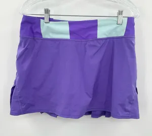 Lululemon Women's Power Purple White Built-in Shorts Pace Setter Run Skirt 8Tall thumbnail 1