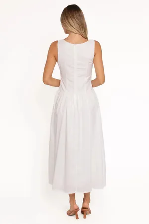 Petal and Pup White Drop Waist Midi Dress thumbnail 2