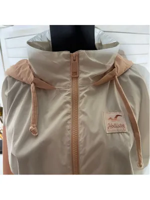 Hollister windbreaker jacket peach hoodie zip mock neck activewear outerwear M thumbnail 7