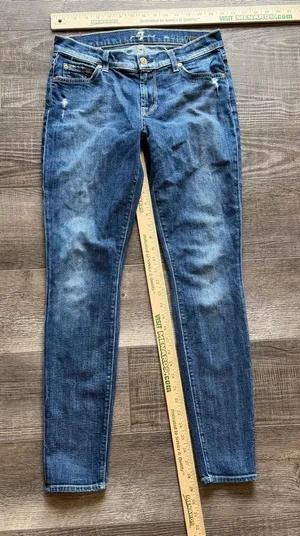 7 For All Mankind Dark Blue Skinny Jeans thumbnail 1
