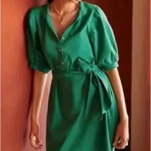 Anthropologie Amadi Glisy Puff Sleeved Green Shirt‎ Dress size M thumbnail 2