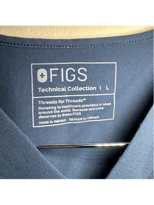 FIGS Technical Collection Scrub Top Blue Size L thumbnail 2