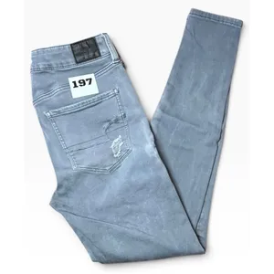 American Eagle High Waisted Skinny Distressed Ripped Grey Jeans Womens Size 4 thumbnail 2