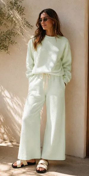 Charlie Holiday Motel Sweatshirt and Pants Casual Lounge Set Mint Size Small NWT thumbnail 1