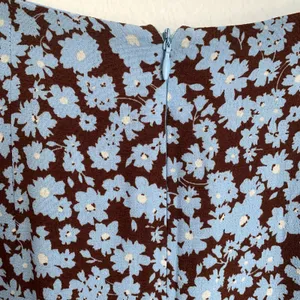 NWT Zara Draped Floral Print Skirt Brown‎ Blue thumbnail 9