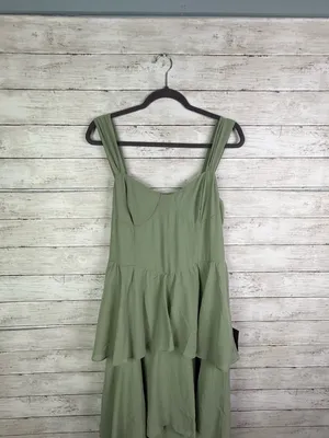 Lulus Carlynda Sage Brush Tiered Bustier Maxi Dress Size XL thumbnail 4