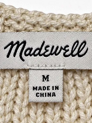 Madewell Eastbrook Turtleneck Cross-Back Sweater in Cotton-Merino Yarn Cream Siz thumbnail 5