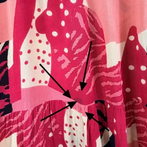 Zury Maxi Dress Womens OSFM Pink Mixed Print Tiered Boho Artsy Bell Sleeve Flowy thumbnail 6