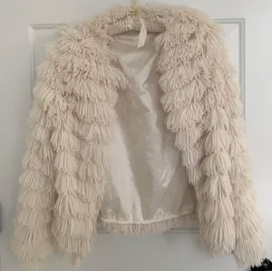 Lulus Cream Faux Fur Fringe Jacket thumbnail 1