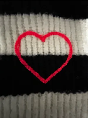 A New Day Black & cream striped cardigan with heart motif thumbnail 2