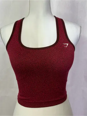 Gymshark Maroon Seamless Square-Neck Crop Tank thumbnail 1