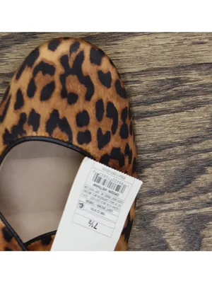 A New Day Mary Jane Ballet Flats with Buckle Strap Leopard Brown Multi 7.5M thumbnail 7