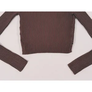 Abercrombie & Fitch LuxeLoft Slim Wrap Sweater Size S Brown Quiet Luxury Fall thumbnail 9