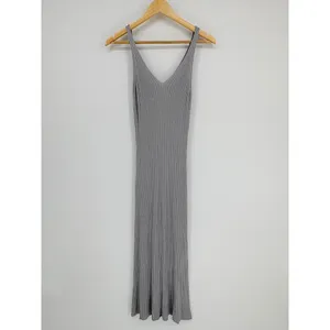 Revolve Callahan‎ Knitwear Dress Perfectly Pale Gray Rib Sleeveless Midi Medium thumbnail 2