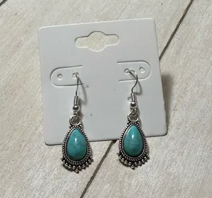 Handmade Earrings Turquoise Teardrop thumbnail 1