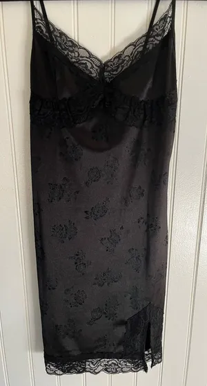 Motel Rocks Slip Mini Black Lace Dress thumbnail 1