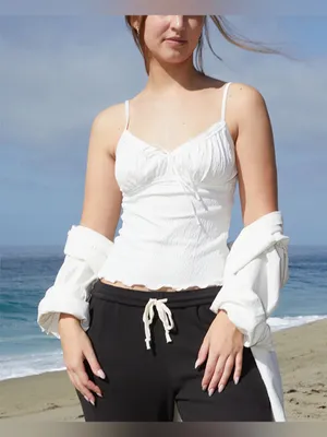 John Galt white tie front tank top SZ:S thumbnail 3