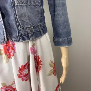 Abercrombie & Fitch Size Small‎ Blue Denim Jacket 3/4 Sleeves Button Up thumbnail 7