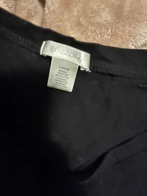 V Neck Cropped T shirt Black Size L thumbnail 2