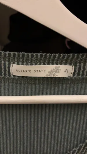 Altar'd State green off the shoulder long sleeve top in XS thumbnail 2