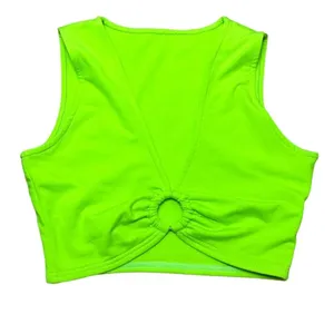AEVZIV Sexy Crop Tops Sleeveless Deep V Neck Workout Tops Plunge Ring - small thumbnail 2
