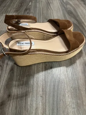Steve Madden Brown Suede Platform Ankle Strap Sandals thumbnail 5