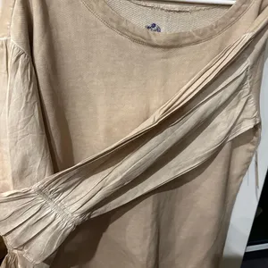 Anthropologie Beige Balloon Sleeve Top thumbnail 4