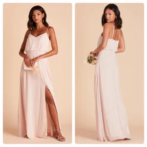 Birdy Grey Gwennie Chiffon Maxi Bridesmaid Dress in Pale Blush Pink Sz S NEW‎ thumbnail 2
