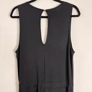 Quince Black Sleeveless V-Neck Wide Leg Drawstring Jersey Jumpsuit Womens Large thumbnail 9