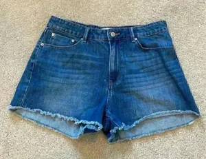 Mng by mango super high waisted jean shorts thumbnail 1