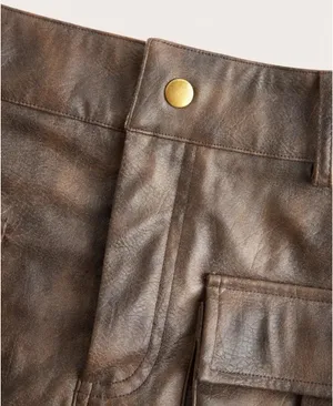 SheIn Leather Cargo Skirt thumbnail 4