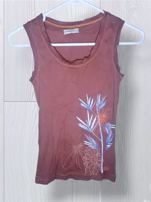 O'NEILL Women’s Vintage Y2K Graphic Tank Top Mauve Plum Dusty Rose Floral Palm thumbnail 3