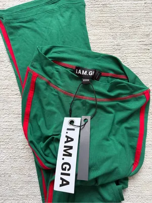 I.AM.GIA Green Zip-Front Crop Hoodie & Flared Track Pants (Size XS) thumbnail 8